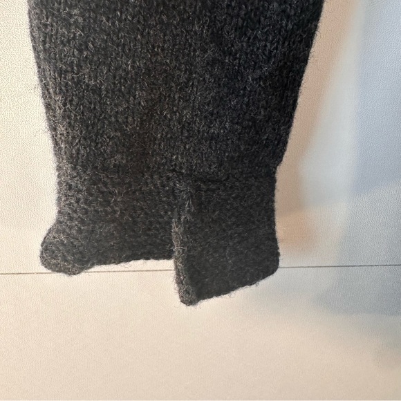 VTG Lands' End 100% Lambs Wool Gray Cardigan Zip Up Sweater - Picture 5 of 9